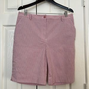Charter Club Golf Collection Stretch Shorts Pink & White pinstripe Size 14